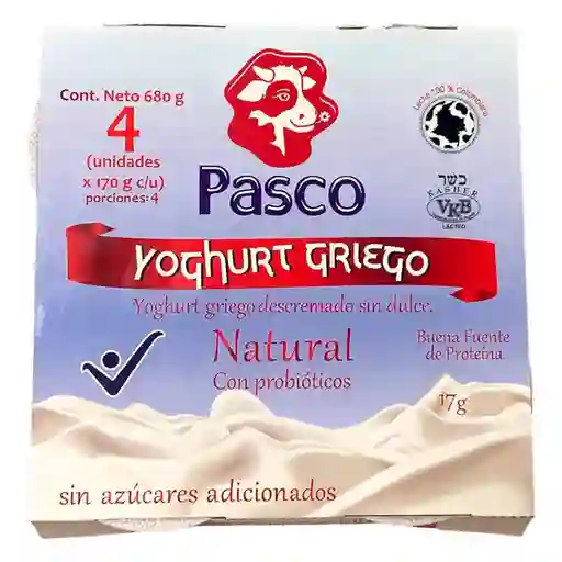 Yoghurt Pasco Griego Descremado Sin Dulce (680 Gr)