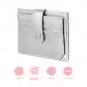 Tarjetero Con Líneas Bordadas Plata Serie Miniso