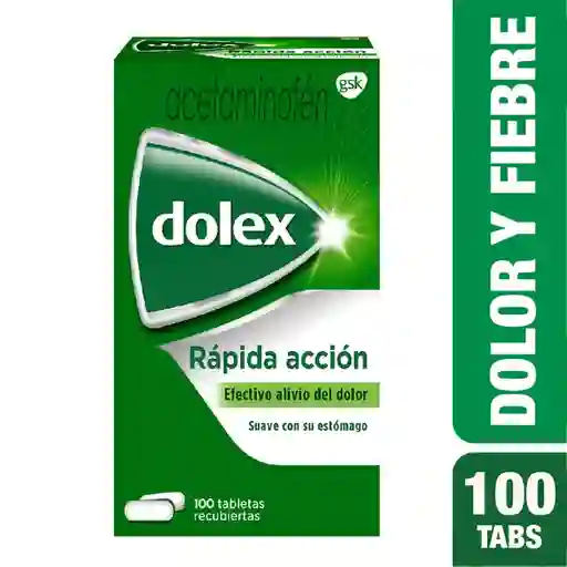 Dolex Acetaminofen Analgesico Alivio del Dolor y la Fiebre x 100