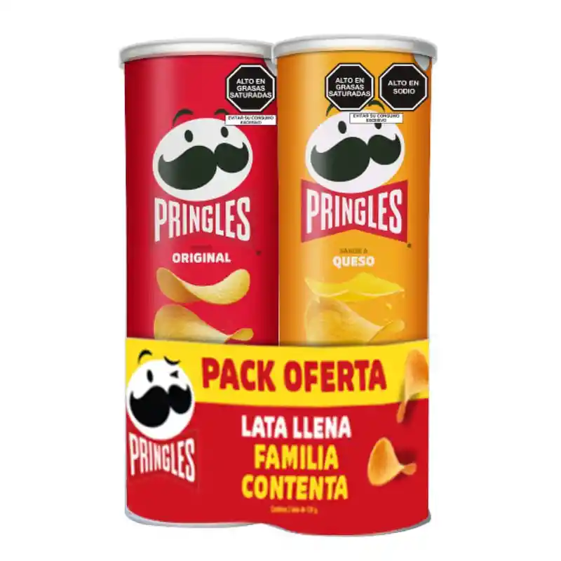 Pringles Papa frita Sabor Original y Sabor Queso