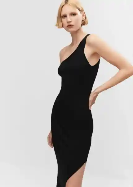 Vestido Asim Negro Talla XS Mujer Mango