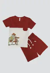 Conjunto Corto 9/12meses-terracota