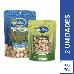 Combo Duo Sabroso+ Del Alba Pistacho 70 g+Macadamia Salada 100 g