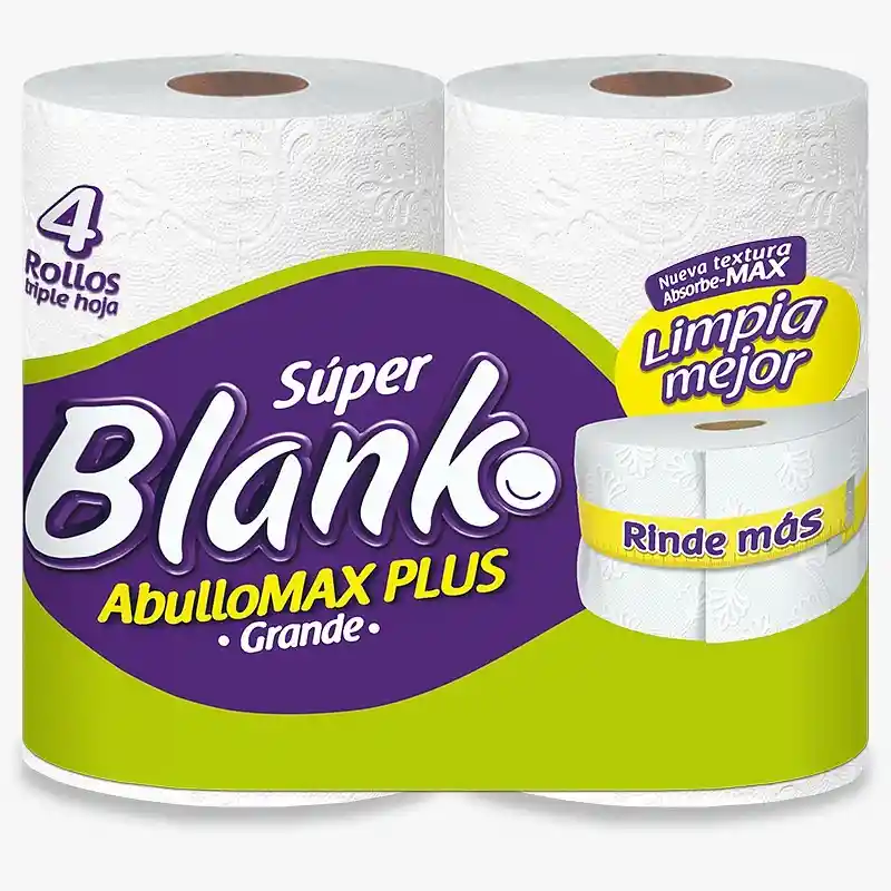 Super Blanko Papel Higiénico Abullo Max Grande Triple Hoja
