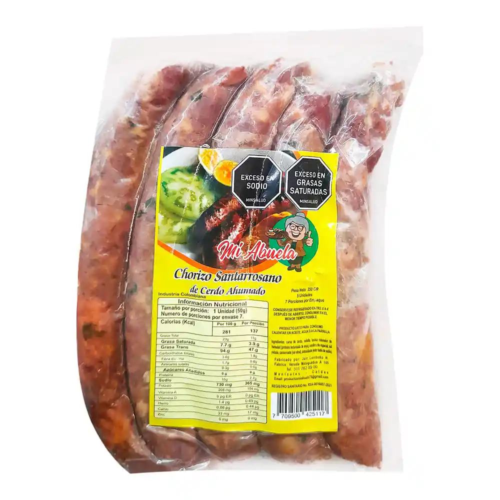 Chorizo Mi Abuela Santarrosano de Cerdo Ahumado