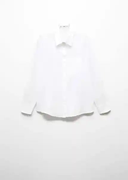 Camisa Lino Offwhite Talla 18 Mujer Mango