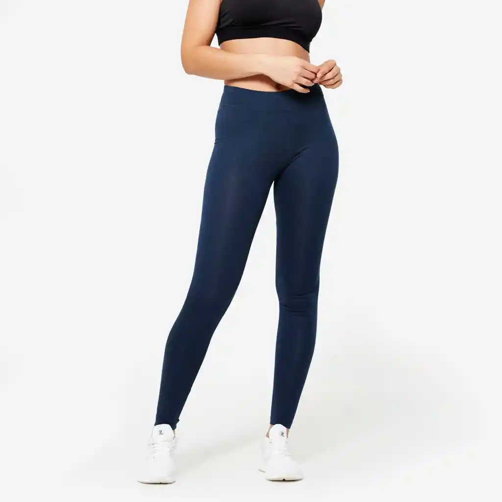 Leggings Fitness Mujer Talla M Corte Slim Azul Acero