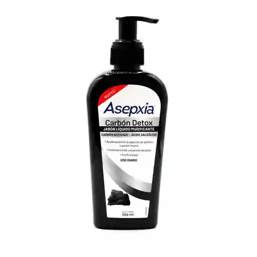 Asepxia Jabon Liquido Purificante Carbón Detox