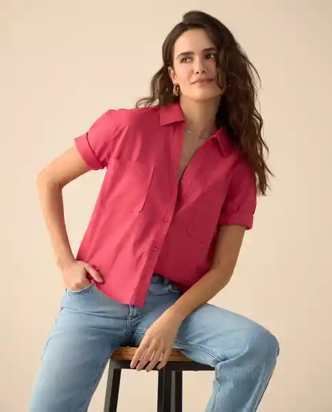 Camisa Rosa Vino Oscuro Talla S 611G039 Esprit