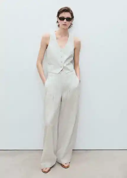 Pantalón Bali Crudo Talla 38 Mujer Mango