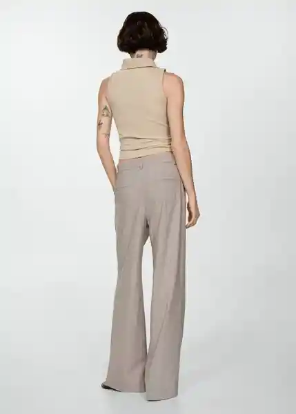 Pantalón Florida Beige Talla 46 Mujer Mango