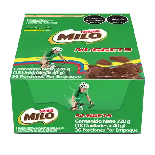 MILO NUGGETS cubiertos con sabor a chocolate 18 Unds x 20g c/u