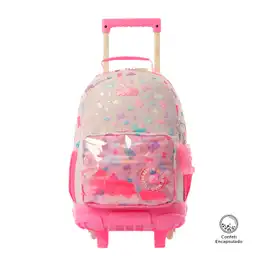 Morral Con Ruedas Niña Gummy Bear Mediano Rosado