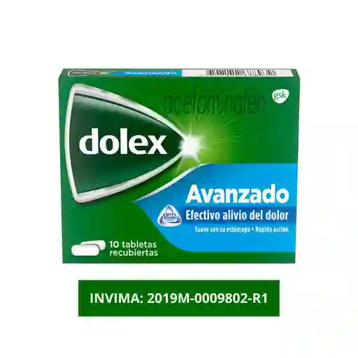 Dolex Acetaminofen Avanzado Alivio Eficaz del Dolor y la Fiebre x 10 Tabs