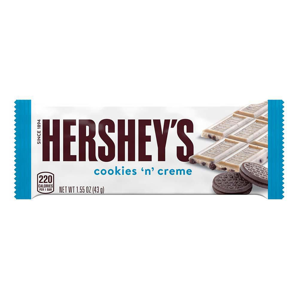 Hersheys Tableta de Chocolate Blanco Cookies N Creme 43 g