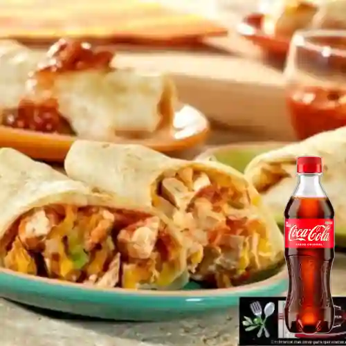 Combo Chimichanga de Pollo Bbq +cocacola Orig 400ml.