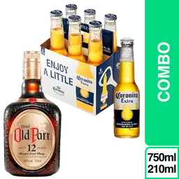 Combo Old Parr Whisky 12 Años + Coronita Extra Cerveza 6 Und