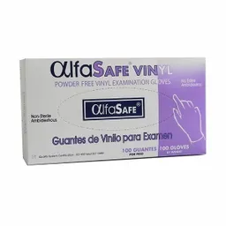 Alfa Safe Guantes De Vinilo Para Examen x 100 Unidades