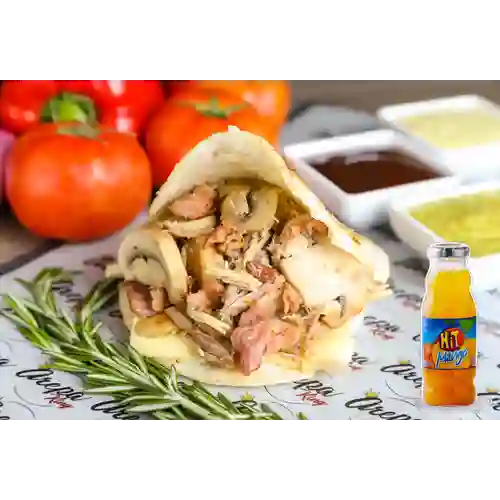 Combo Arepa Mixta + Hit Mango 237 ml