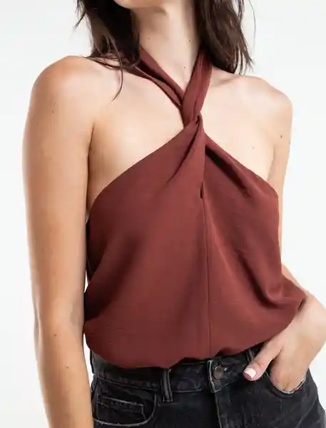  Camisa Fiu Cafe Marron Oscuro Talla M Mujer Naf-Naf 