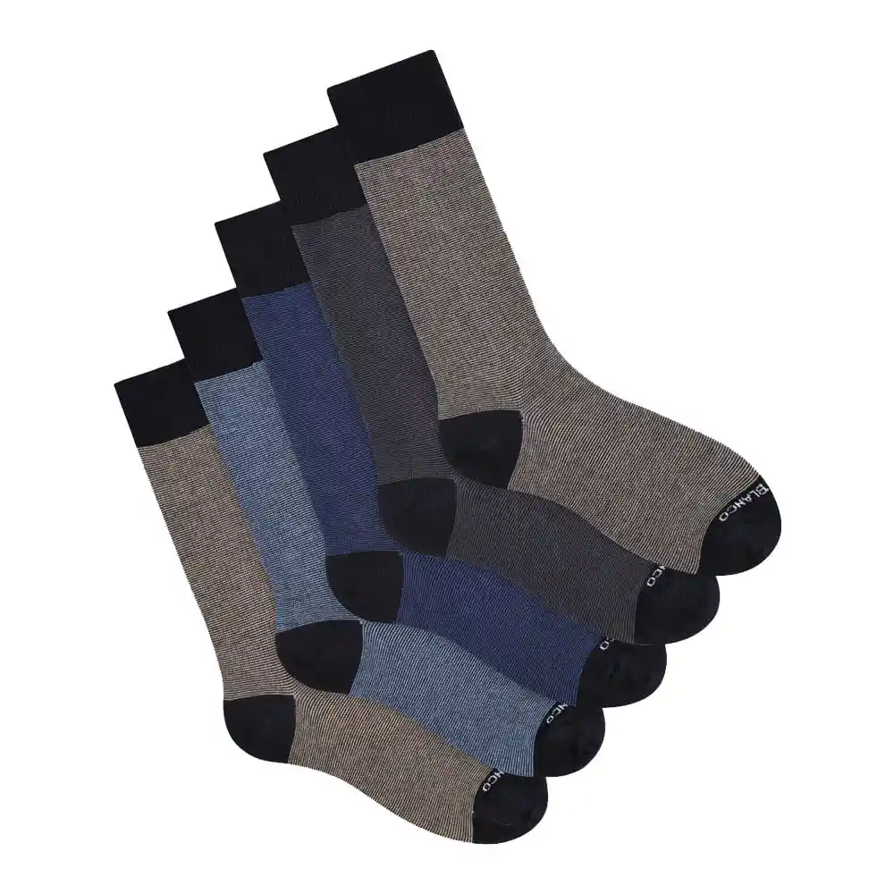 Medias Casuales Largo Masculino Brecia X5 Punto Blanco