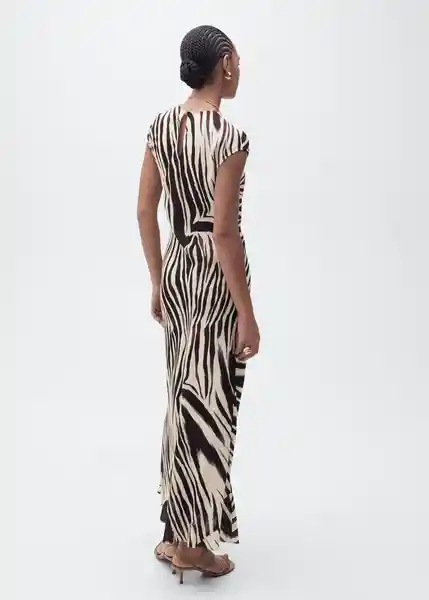 Vestido Zebri Crudo Talla L Mujer Mango