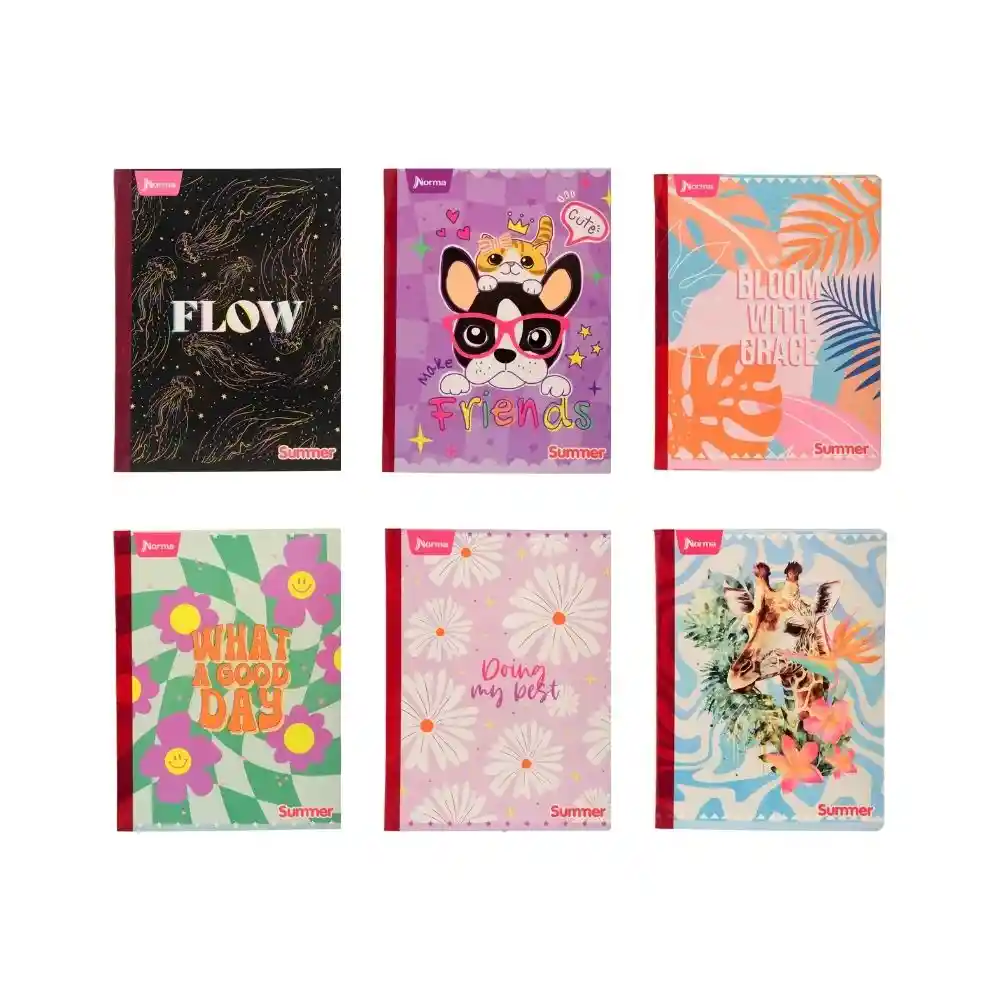 Cuaderno Norma 50 Hojas Linea Corr Fem Surtido