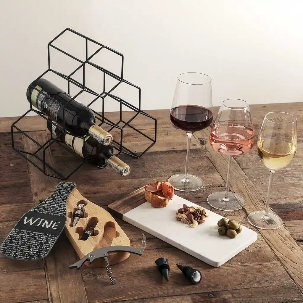 Ambiente Gourmet Soporte Para 6 Botellas de Vino Hexagonal