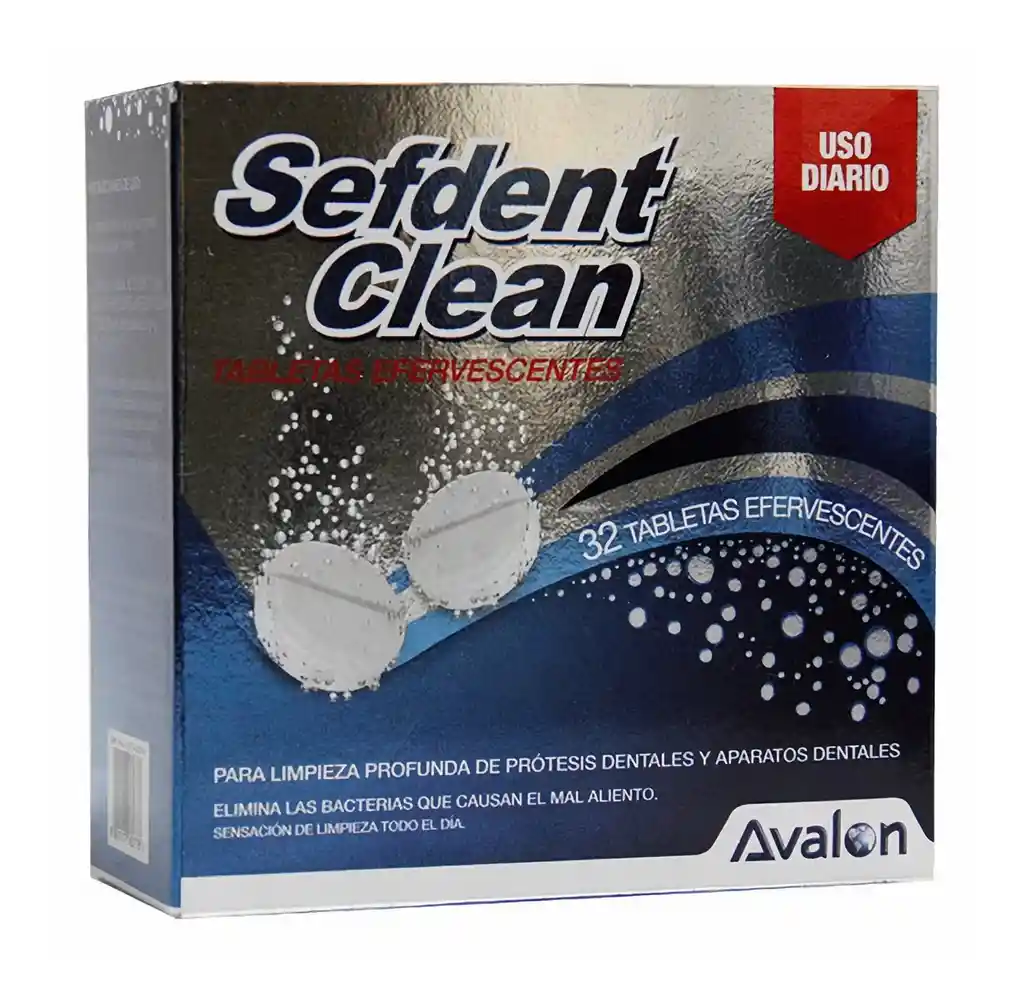 Sefdent Clean Tabletas Efervescentes Limpiadoras de Protesis Dentales