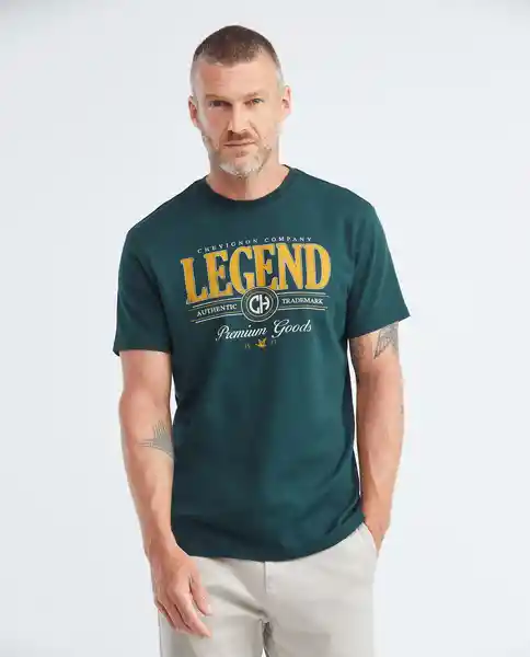 Legend Graphic T-shirt Verde Galloway Ultraoscuro Talla S Hombre Chevignon