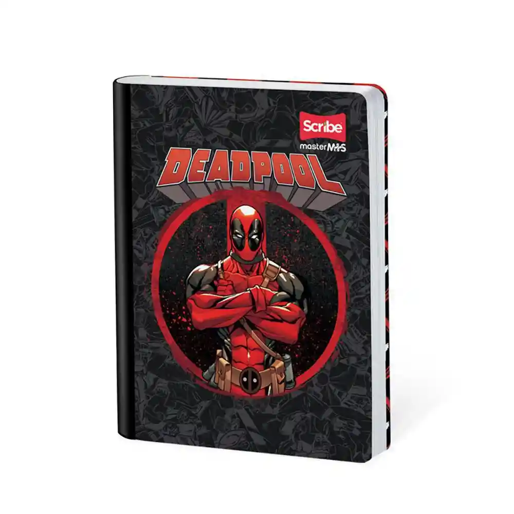 Cuaderno Deadpool Master Mas Rayado 100 Hojas Cosido Scribe