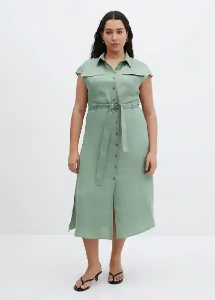 Vestido Quito Verde Talla S Mujer Mango