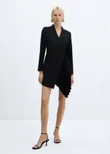 Vestido Pleaty Negro Talla M Mujer Mango