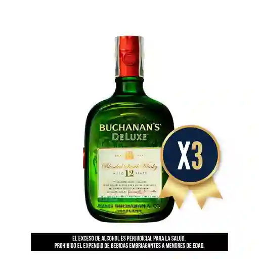 Buchanans 12 Years Deluxe 750 Ml Combo X 3
