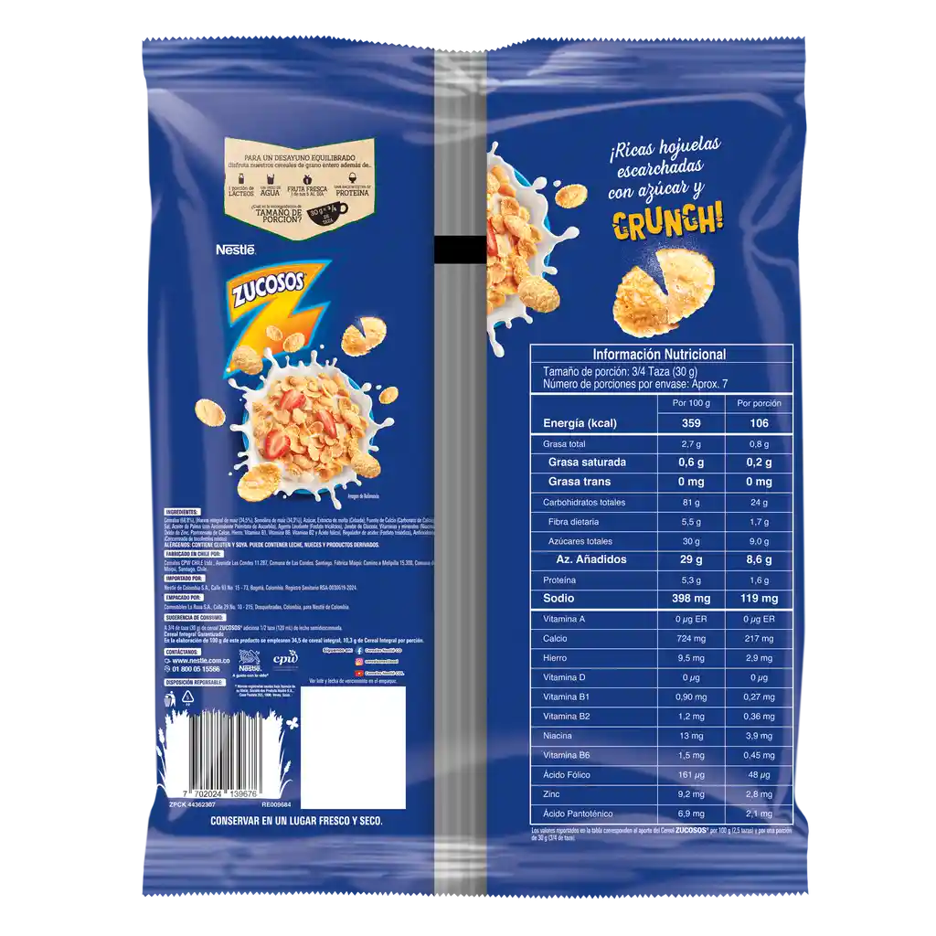 Cereal ZUCOSOS hojuelas azucaradas x 200g