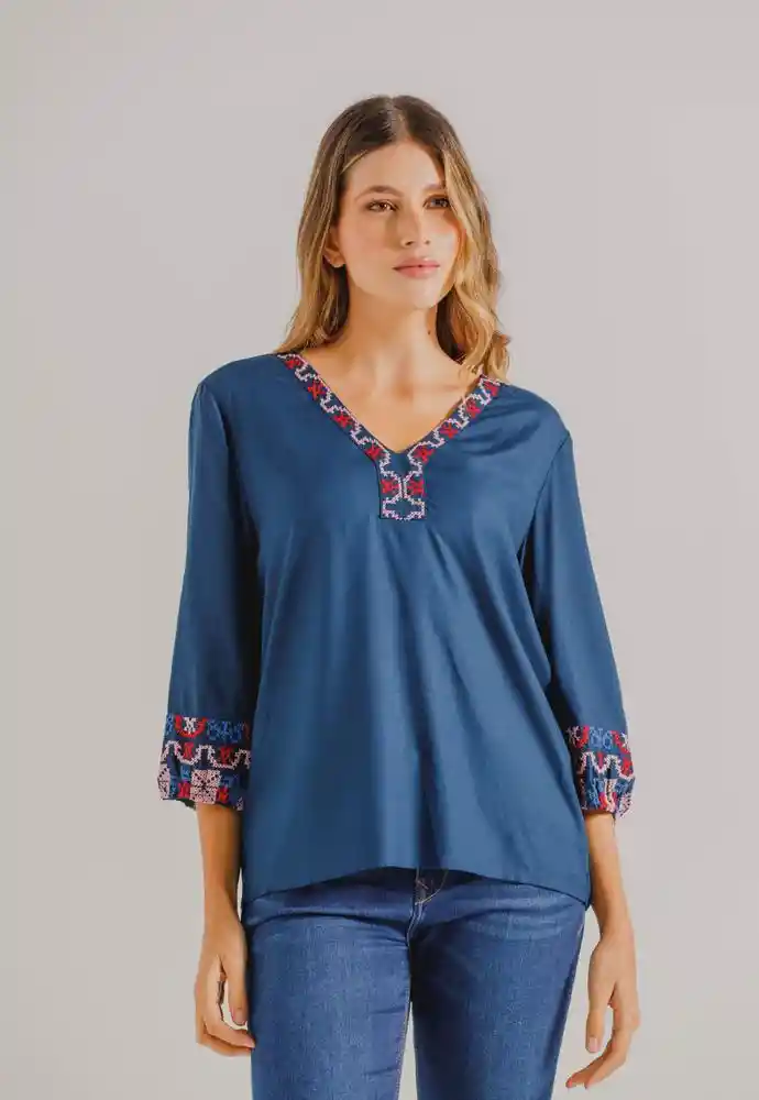 Blusa Manga Larga S-azul