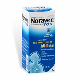 Noraver Tos Niños (4 mg) Jarabe Sabor a Chicle Azul