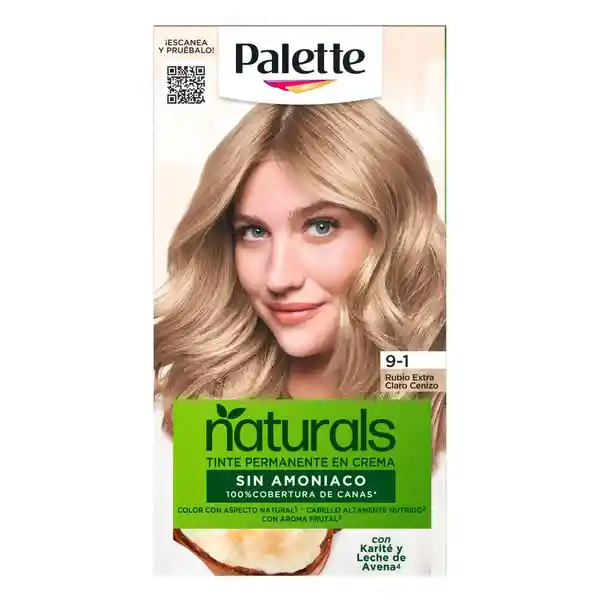 Palette Tinte Cabello Permanente Crema Natural 9-1