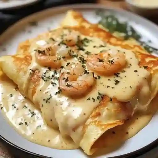Crepe con camarones