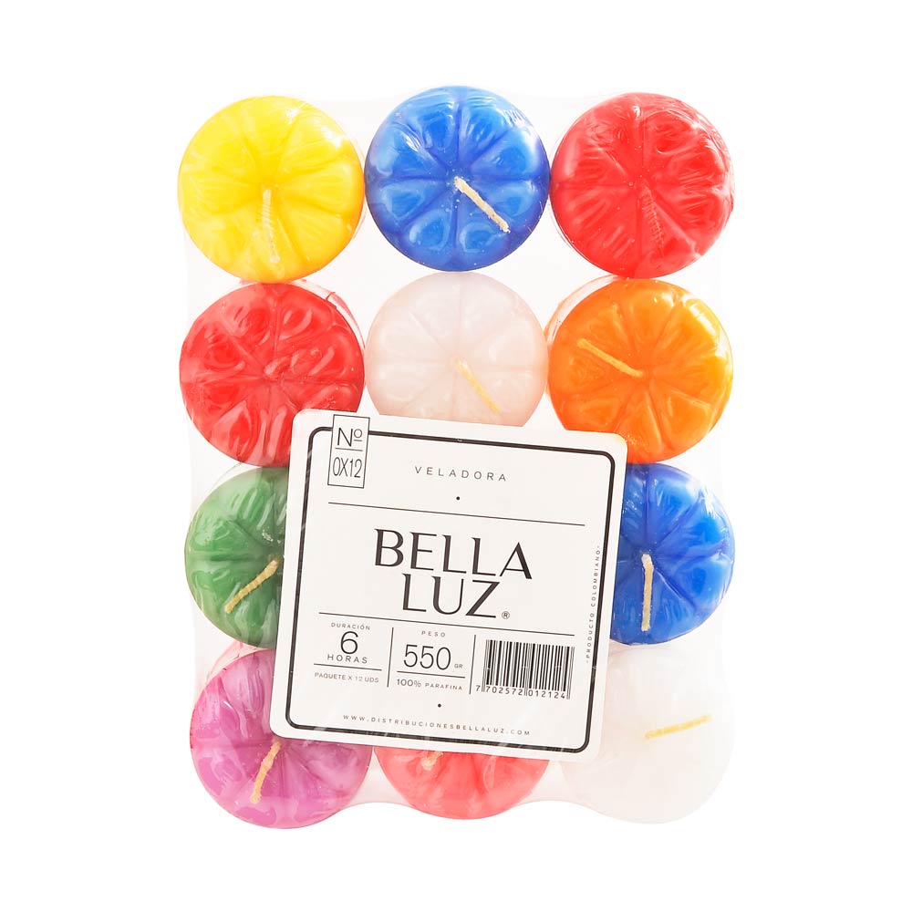 Bella Luz Veladoras Colores Surtidos 550 g