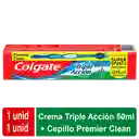 Colgate Crema Triple Acción + Cepillo Dental Premier Clean
