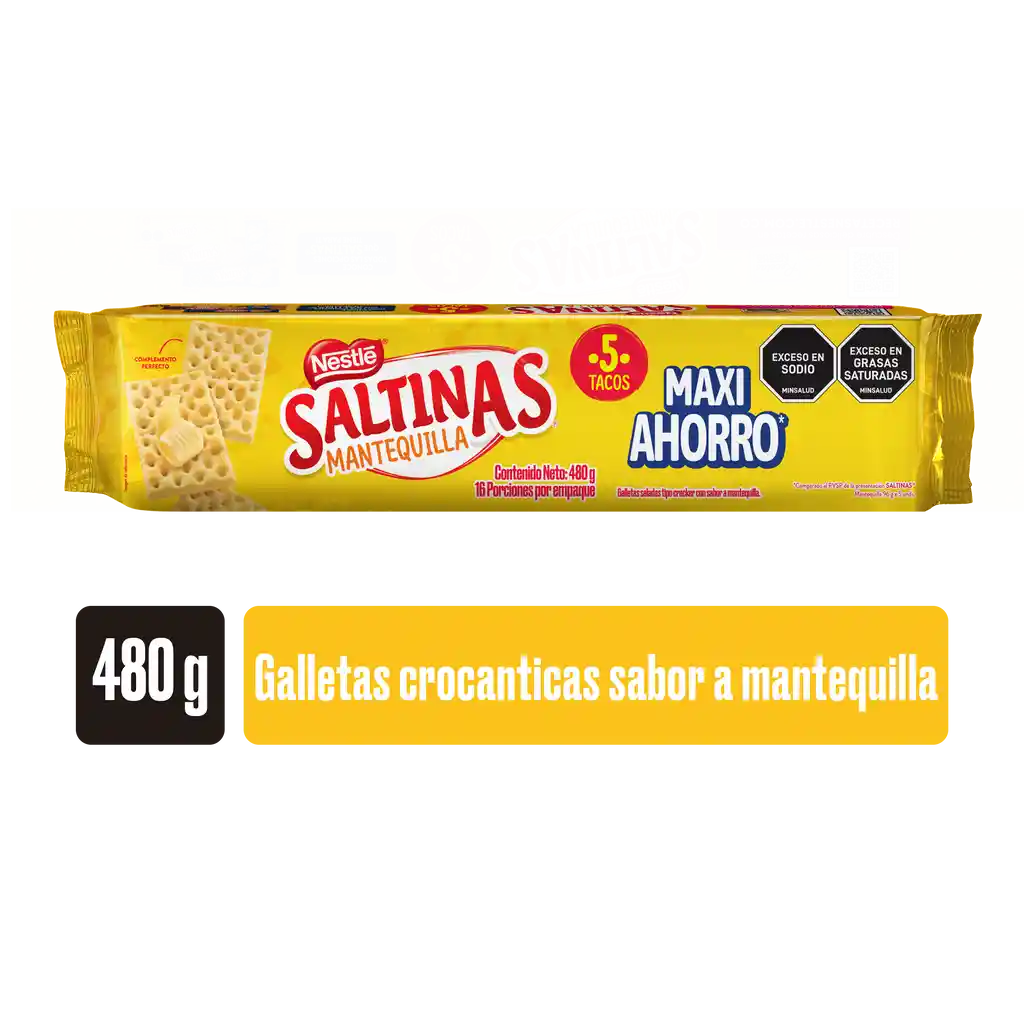 Galletas SALTINAS Mantequilla 5 tacos x 480g