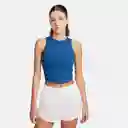 Nike Polera One Fitted Crop Tank Azul Para Mujer Talla S