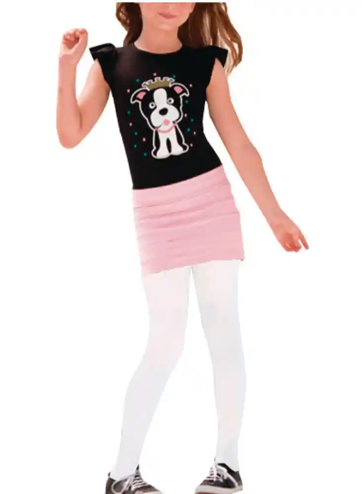 Media Pantalon Opaque Niña 6-8-blanco