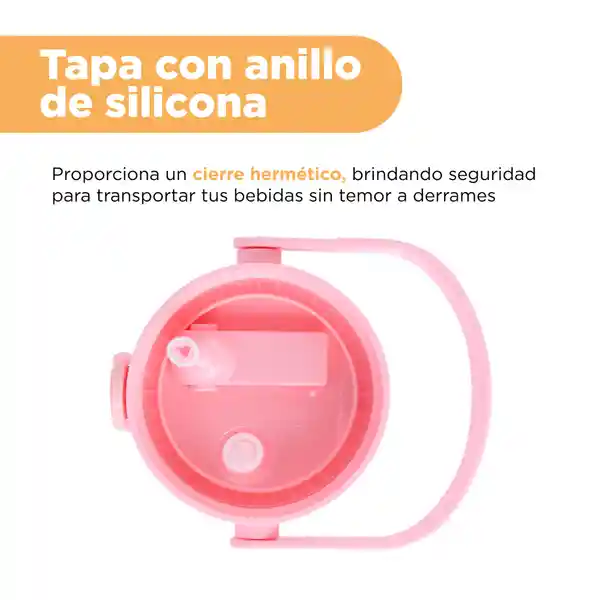 Vaso de Plástico Cat Con Correa Para el Hombro Rosa Miniso