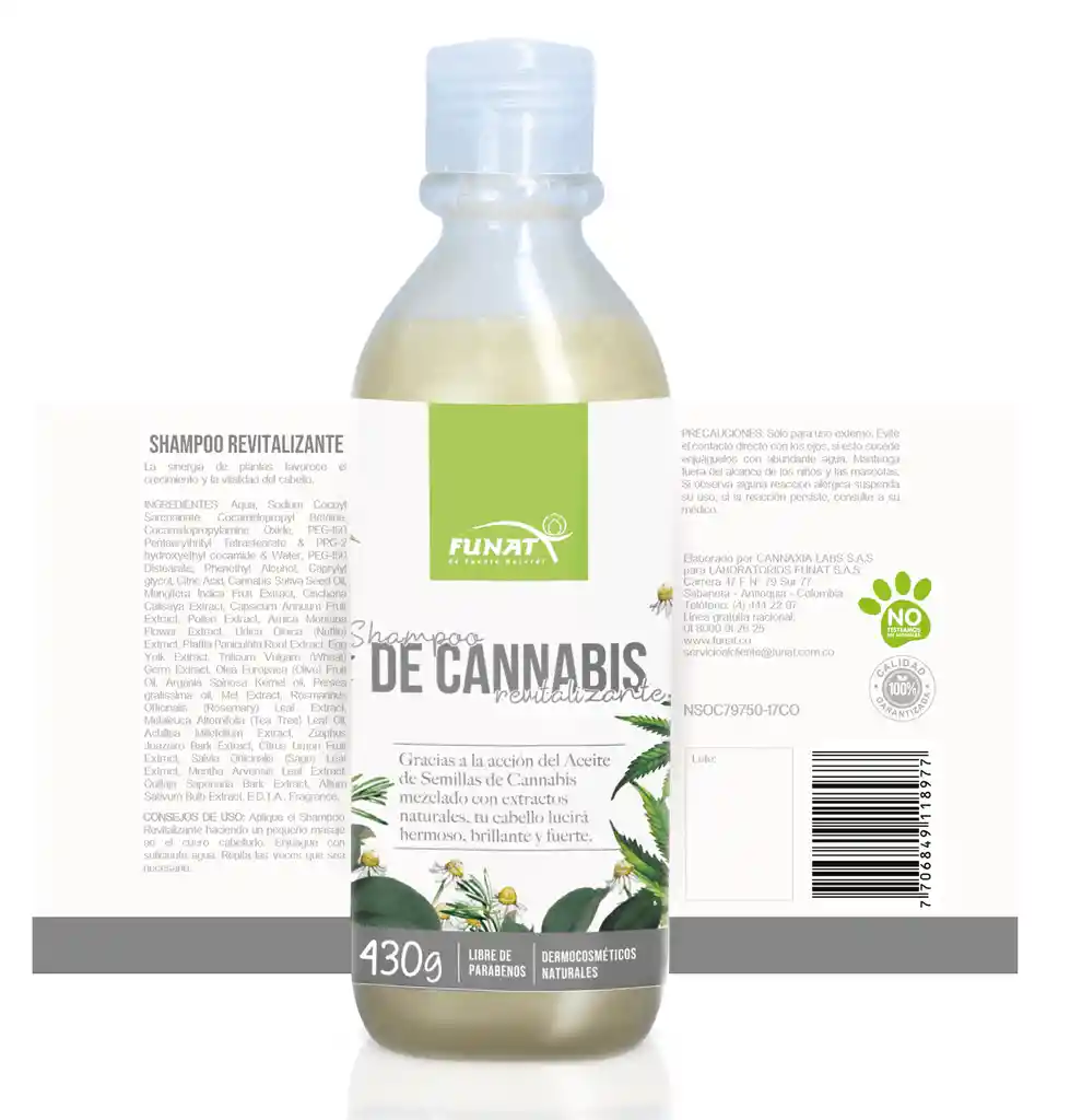 Funat Shampoo de Cannabis Revitalizante
