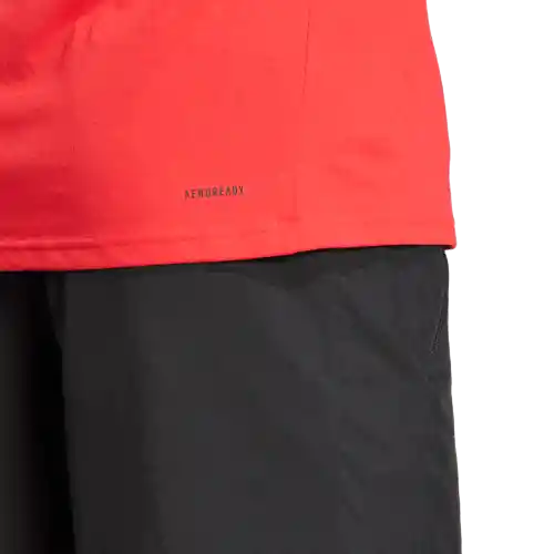 Adidas Camiseta Logo Manga Corta Entrenamiento Hombre Rojo T M