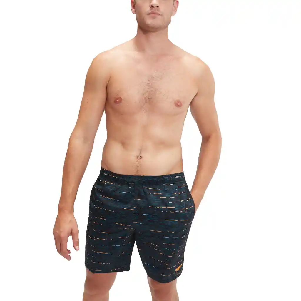 Pantaloneta Xpress Lite Sport Printed 18 Pulgadas Hombre Negro-xl