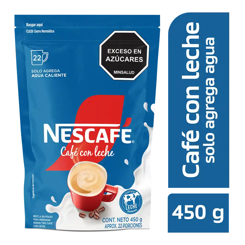Café con Leche NESCAFÉ soluble x 450g