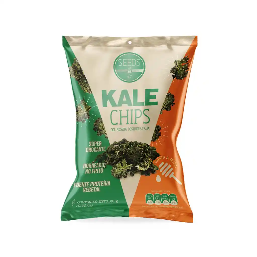 Kale Chips Col Rizada Sabor a Miel Deshidratada